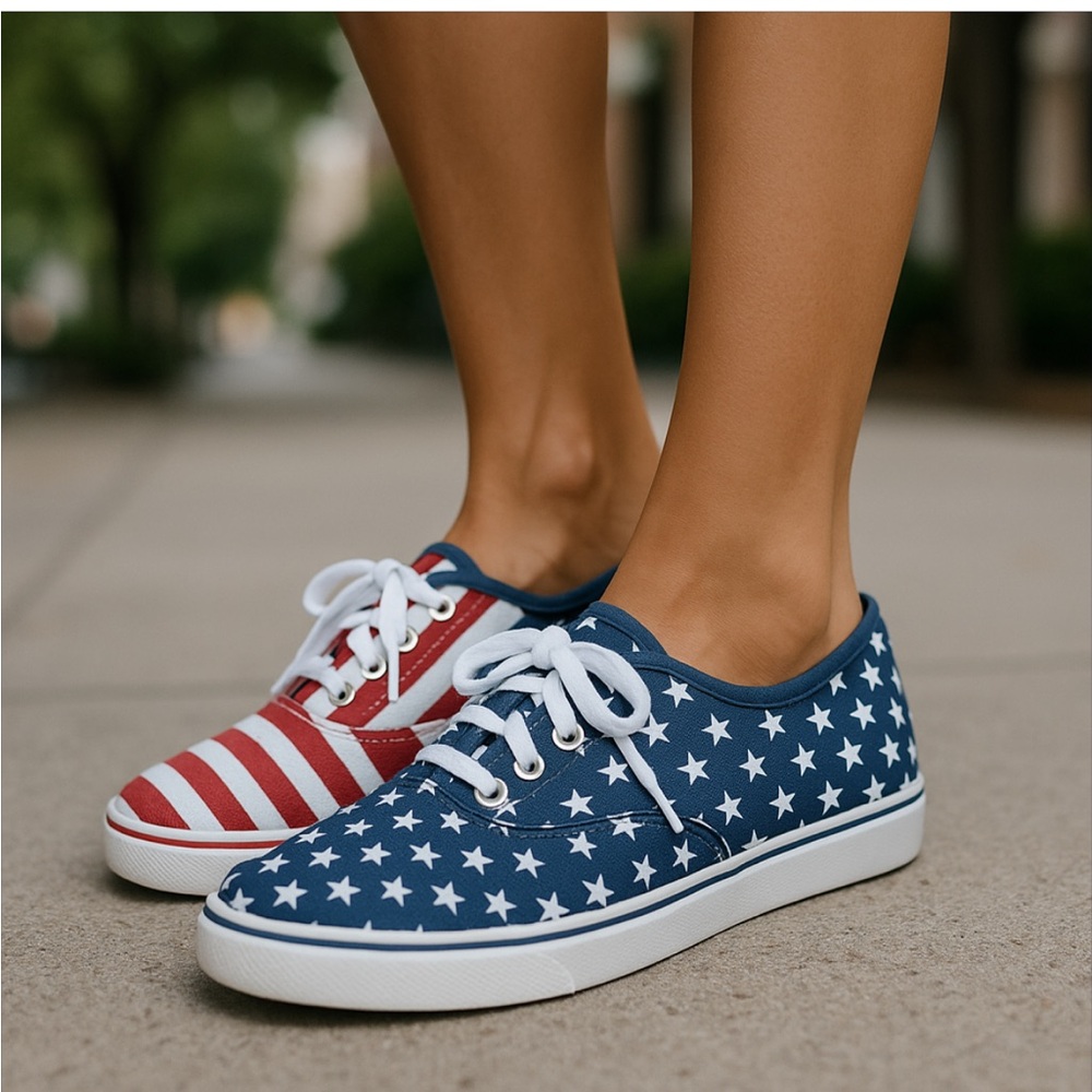 Cute an can be patriotic sneakers! New!